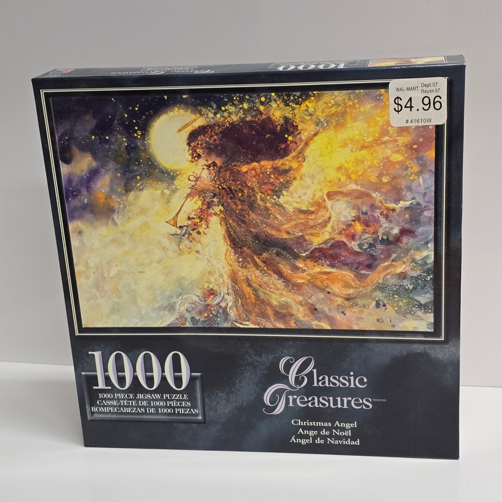 Classic Treasures Christmas Angel 1000 Piece Jigsaw Puzzle Gold Ethereal Holiday
